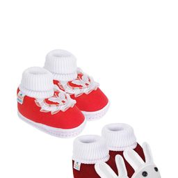 NESKA MODA 0 To 6 Month Newborn Baby Boy & Baby Girls 2 Pair Soft Cotton Skin-Friendly Baby Booties-image-56