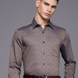 Louis Philippe Pure Cotton Floral Self Design Classic Fit Formal Shirt-picture-11