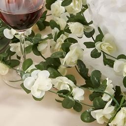 TIED RIBBONS Set of 2 Artificial Rose Vine Creeper Flower Garland-84