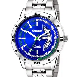 SPENCHER Men Brass Dial Analogue Multi Function Watch 494 SIlver-15