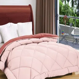VAS COLLECTIONS Premium Orange Microfiber 210 GSM Mild Winter Double Bed Comforter-image-91