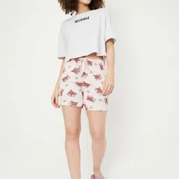 max Women Printed Crop Top & Shorts Night suit-image-45
