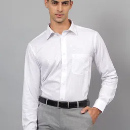 Cantabil Men Spread Collar Solid Cotton Formal Shirt-picture-34