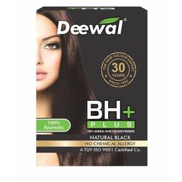 DEEWAL BH+ Plus 100% Ayurvedic Hair Color - 120 g - Natural Black-52