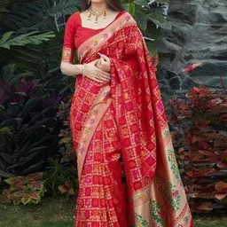 S.K.C Woven Design Banarasi Saree With Blouse Piece-picture-18