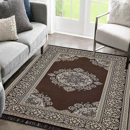 Sparrow world Coffee Brown Solid Cotton Carpet-15