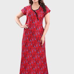 Fabme Women's Printed Maxi Nightdress-image-20