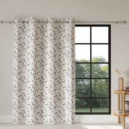 DDecor Beige & White Floral Printed Room Darkening Door Curtain-image-83