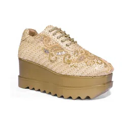 Anaar Women Embroidered Sneakers with Ethnic - Embellished-picture-4