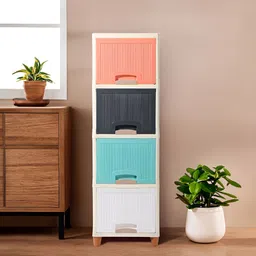 Myntra Elegant Homes Pink & White 4 Units Foldable Cupboard Drawer Organiser-12