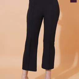 LECOWAR Women Solid Mid-Rise Comfort Trousers Pack Of 2-picture-20