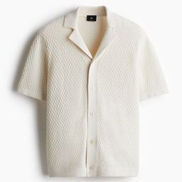 H&M Regular Fit Textured-Knit Resort Shirt-image-55