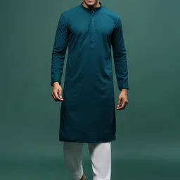 Sangria Men Chikankari Embroidered Kurta-image-33