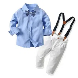 funwood games Boys Shirt with Trousers Clothing Set with Suspenders-image-86