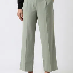 Van Heusen Woman Women High-Rise Pleated Relaxed Fit Formal Trousers-image-23