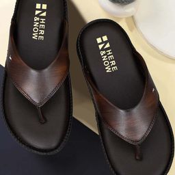 HERE&NOW Men PU Brown With TRP Sole Comfort Sandals-picture-7