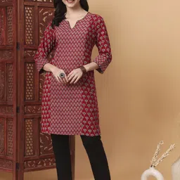 SUFIZA LIFESTYLE Women Ethnic Motifs Printed Pure Cotton Kurti-image-84