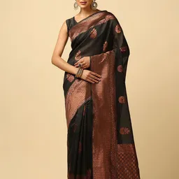 BerMondsey Ethnic Motifs Woven Design Banarasi Saree-image-93