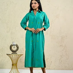 INAAYA JAIPUR Women Embroidered Maternity Maxi Dress-image-21