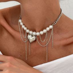 StyleCast x Revolte Silver-Plated Pearls Beaded Tasselled Statement Necklace-image-10