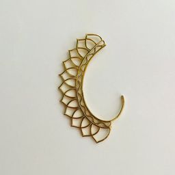 Sangria Gold Plated Leaf Style Ear Cuff-image-5
