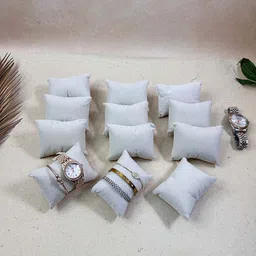 La Trove Pack Of 12 Cream Velvet Watch Organizer Pillow-picture-12