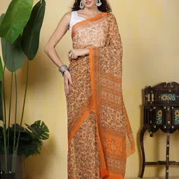 Meena Bazaar Floral Poly Georgette Saree-image-77