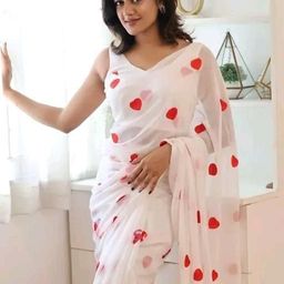 AWRIYA Geometric Printed Saree-image-97