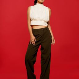 Zink London Women Loose Fit High-Rise Parallel Trousers-image-7