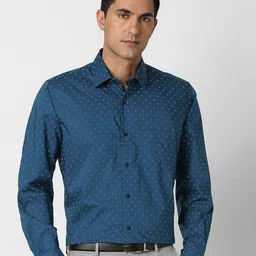 Van Heusen Micro Ditsy Printed Spread Collar Pure Cotton Shirt-picture-8