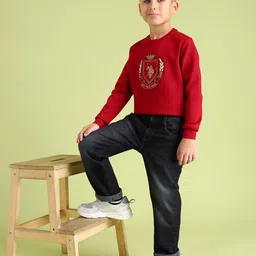 U.S. Polo Assn. Kids Boys Regular Fit Mid-Rise Light Fade Acid Wash Stretchable Jeans-image-46