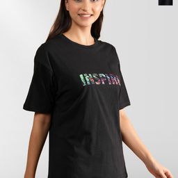 NEYSA Women Typography 2 Printed Applique T-shirt-image-80