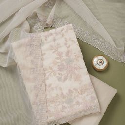Koskii Floral Embroidered Thread Work Unstitched Dress Material-image-55