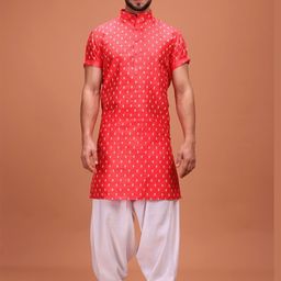 SHIWAM ETHNIX Men Printed Half Sleeves Cotton Kurta-picture-28