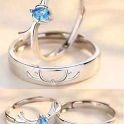Ringzinnie Set Of 2 Silver Plated Crystals Studded Adjustable Couple Ring-image-25