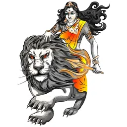 Decor Villa Multicolor Durga Maa Wall Sticker-picture-1