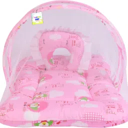 New Born Baby Mosquito Net Bed With Cushioned Pillow Standard Crib-18