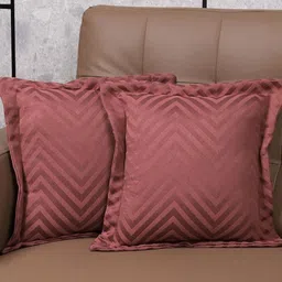Saral Home Rust Set of 2 Geometric Square Cushion Covers-13