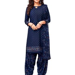 Unstitched Printed Cotton Blend Kurta & Patiyala Dress Material with Dupatta-image-55