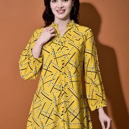 FUTURO Women Printed Mandarin Collar Top-image-69
