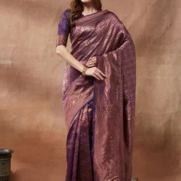 Mitera Ethnic Motifs Zari Designer Kanjeevaram Saree-image-37