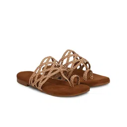 Ishransh Women Textured Open Toe Flats-27