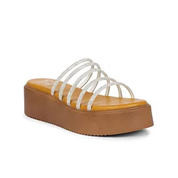 Viviblu Embellished Leather Platform Sandals-image-99