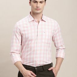 Turtle Men Relaxed Slim Fit Checked Spread Collar Cotton Casual Shirt-picture-32