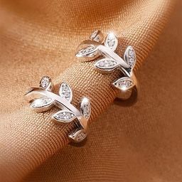 EL REGALO Artificial Stones Studded Leaf Shaped Ear Cuff-picture-49
