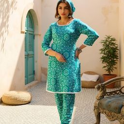 SZN Women Bandhani Regular Kurta with Churidar-picture-0