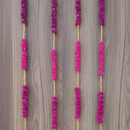 Sellplus 4 Pcs Pink & Purple Pompom Toran-10
