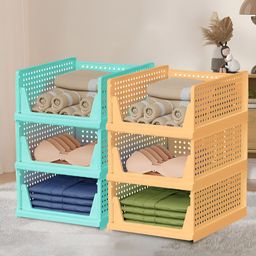 Aura Green & Off White 6 Pieces Textured Reusable Desk Organisers-17