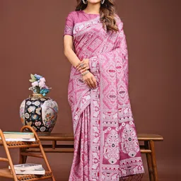 DIVASTRI Ethnic Motif Printed Festive Saree-image-62