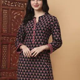 SUFIZA LIFESTYLE Women Ethnic Motifs Printed Pure Cotton Kurti-image-83